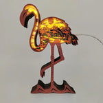 Lampe flamant rose en bois - USB