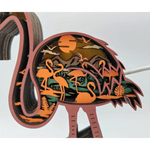 Lampe flamant rose en bois - USB