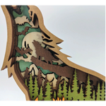 Sculpture loup hurlant en bois