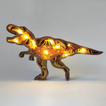 Sculpture dinosaure T-Rex en bois