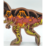 Sculpture dinosaure T-Rex en bois