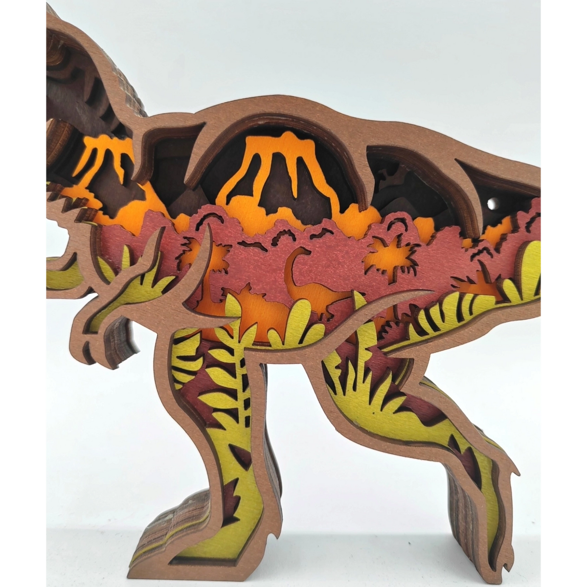 Sculpture dinosaure T-Rex en bois