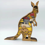 Sculpture kangourou en bois