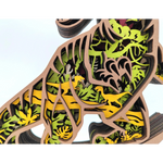 Lampe dinosaure vélociraptor en bois - USB