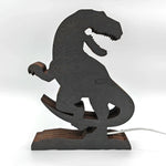 Lampe dinosaure vélociraptor en bois - USB