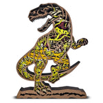 Lampe dinosaure vélociraptor en bois - USB