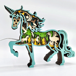 Lampe licorne en bois - USB