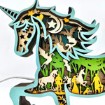 Lampe licorne en bois - USB
