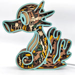 Lampe hippocampe en bois - USB