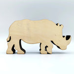 Sculpture rhinocéros en bois