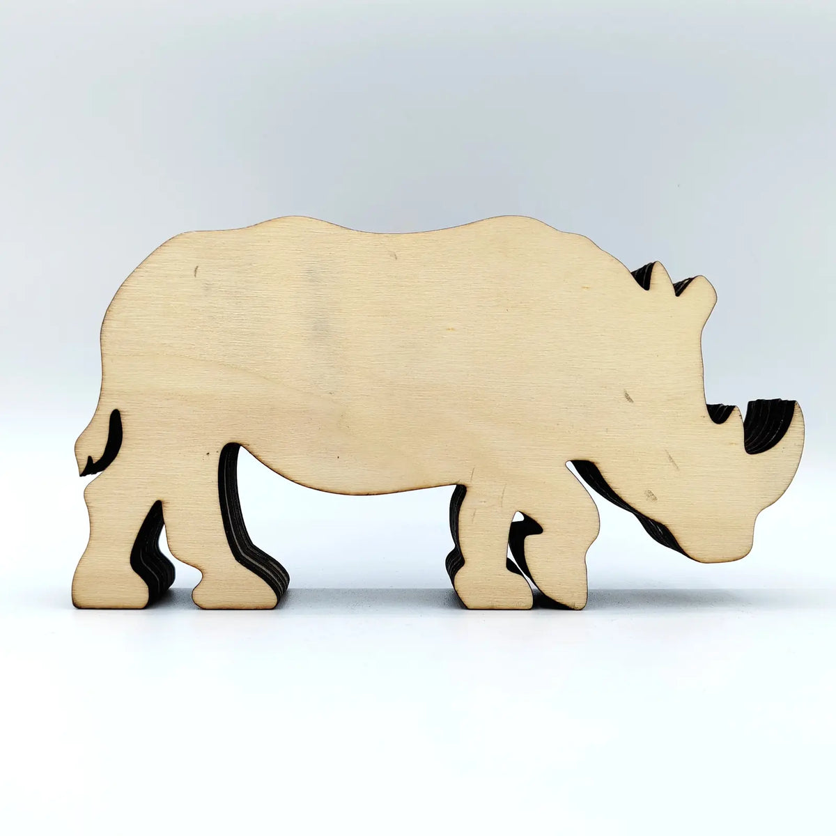 Sculpture rhinocéros en bois