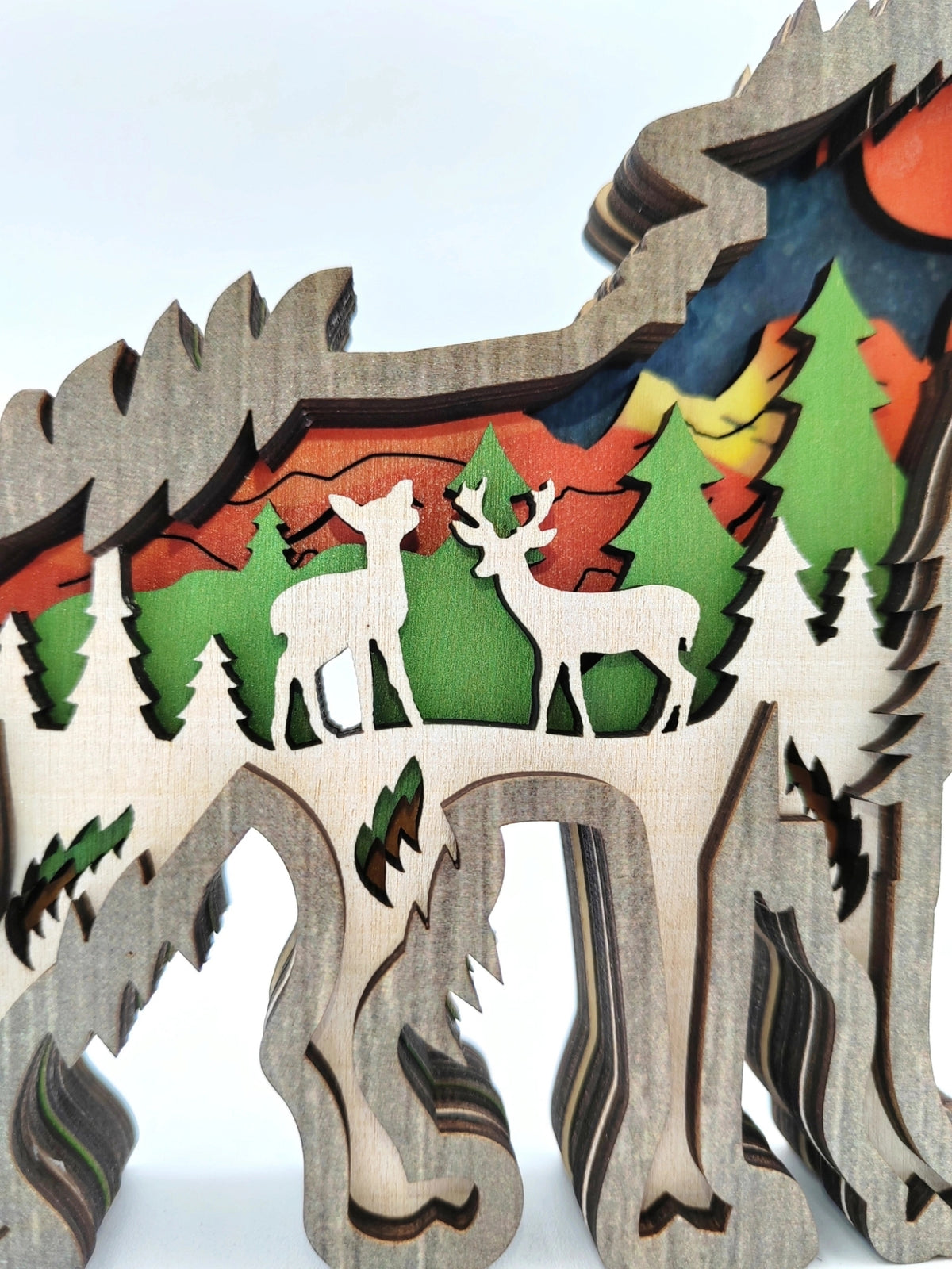 Sculpture petit loup en bois