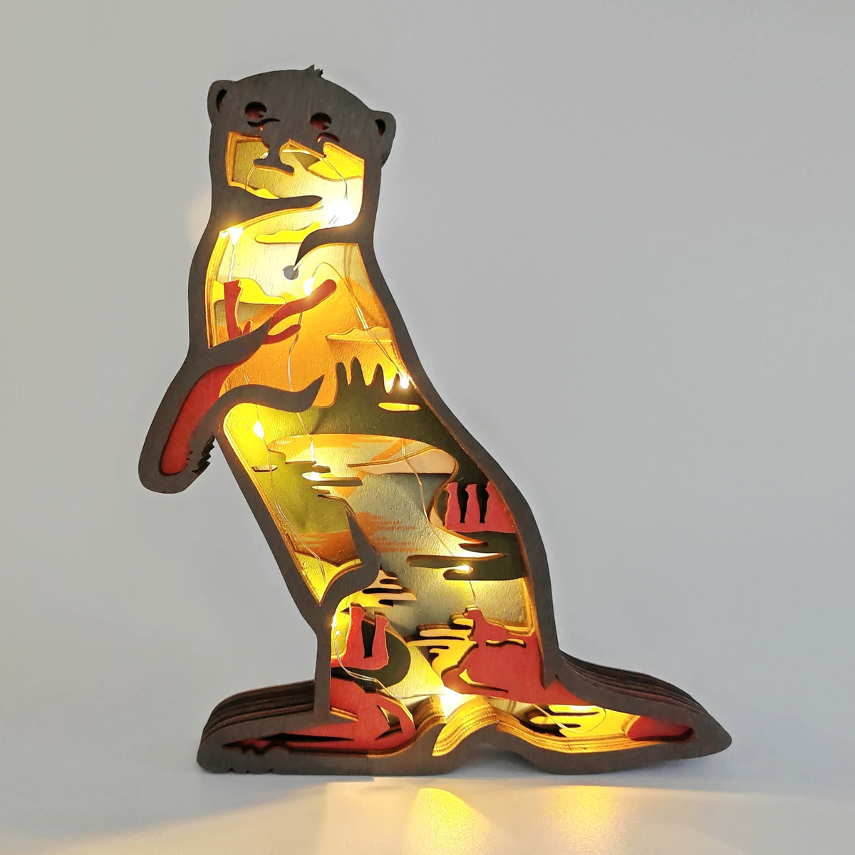 Sculpture loutre en bois