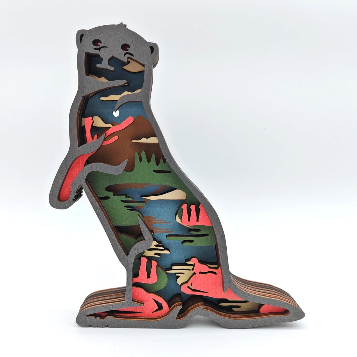 Sculpture loutre en bois