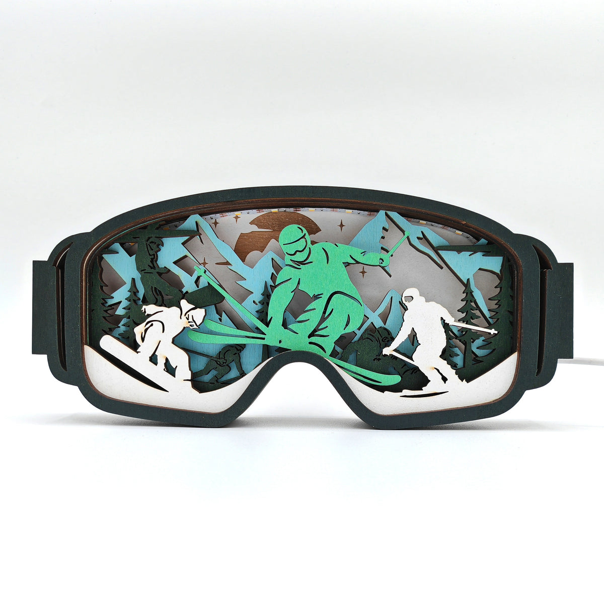 Lampe masque de ski en bois - USB