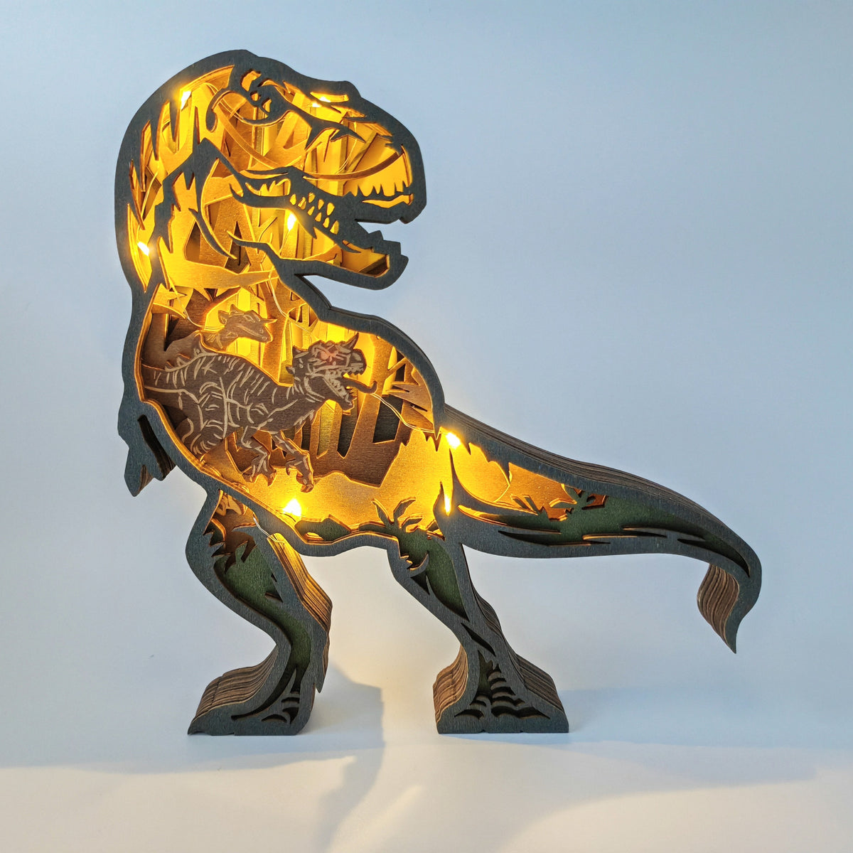 Sculpture grand T-Rex en bois