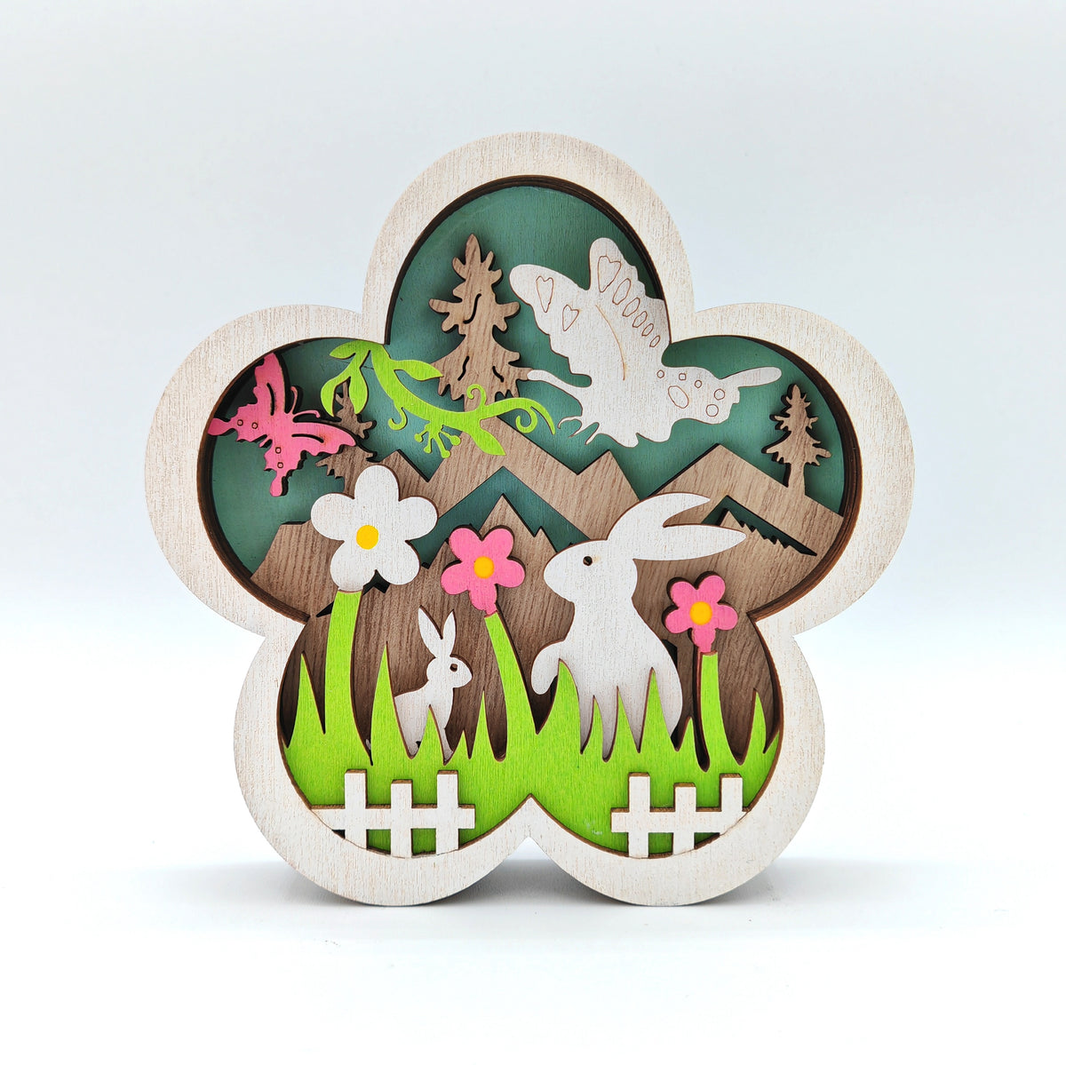 Sculpture fleur de Pâques en bois