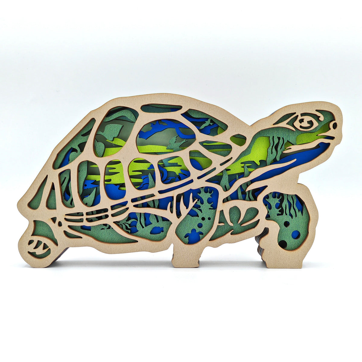 Sculpture tortue en bois