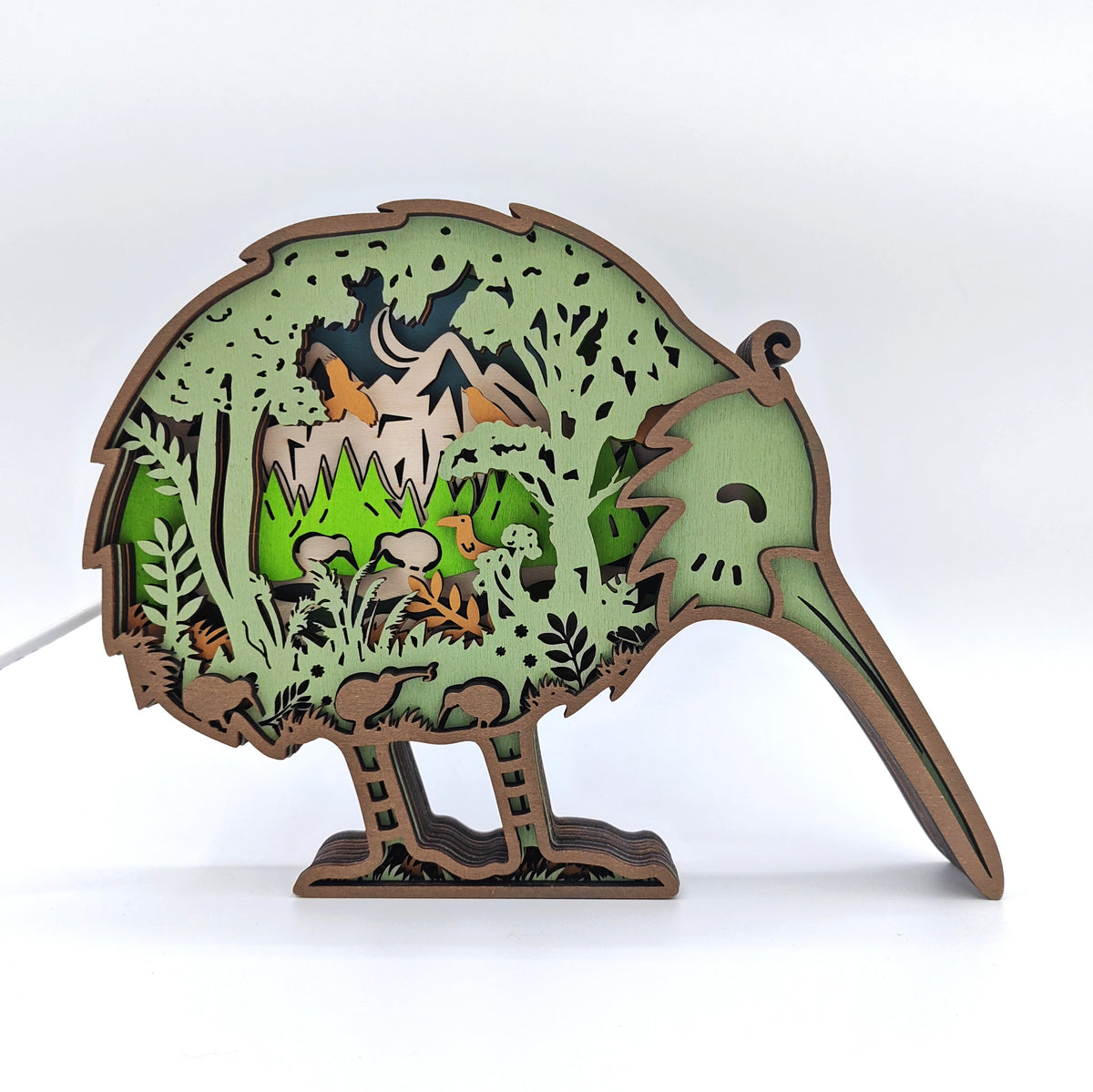 Lampe kiwi en bois - USB