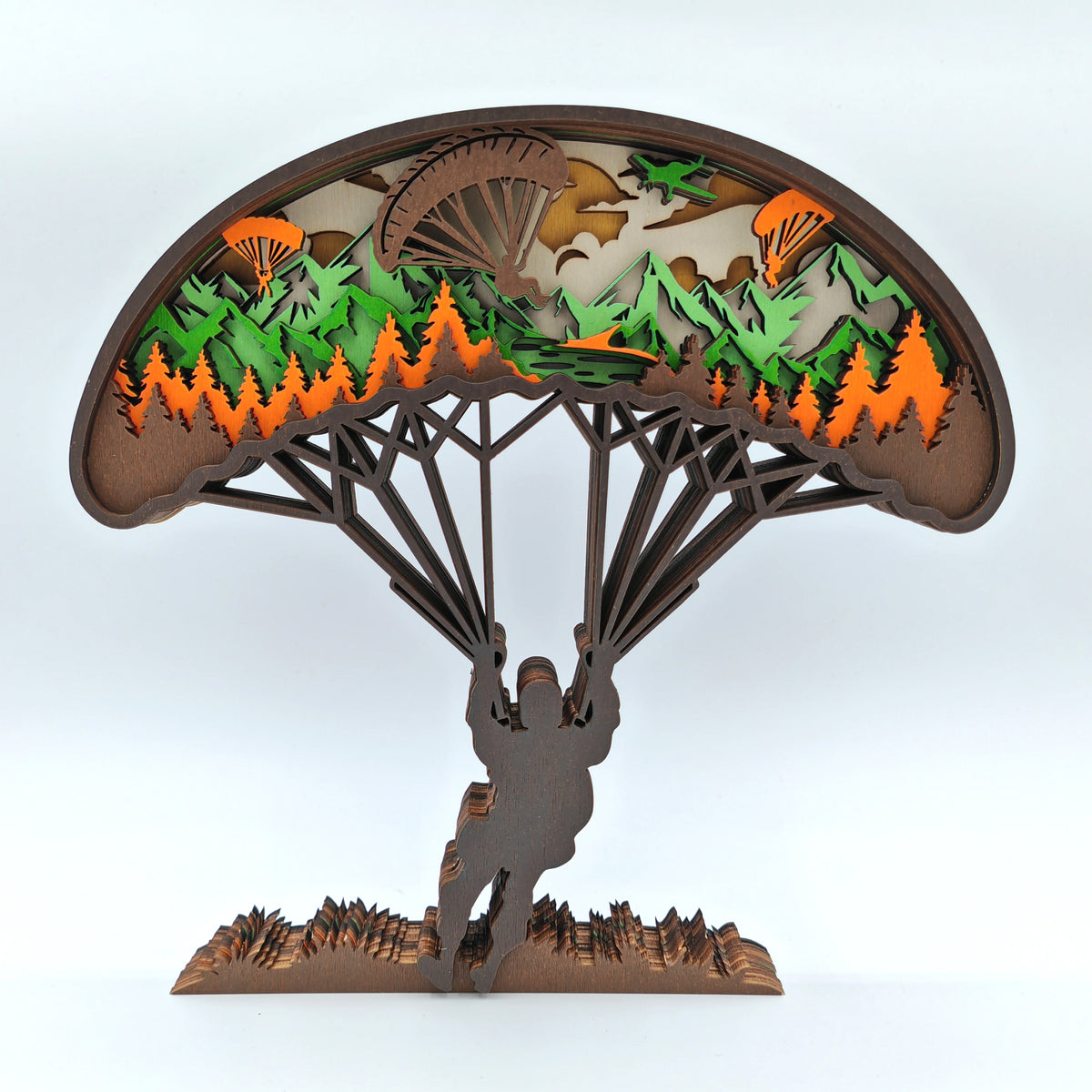 Sculpture parapente en bois
