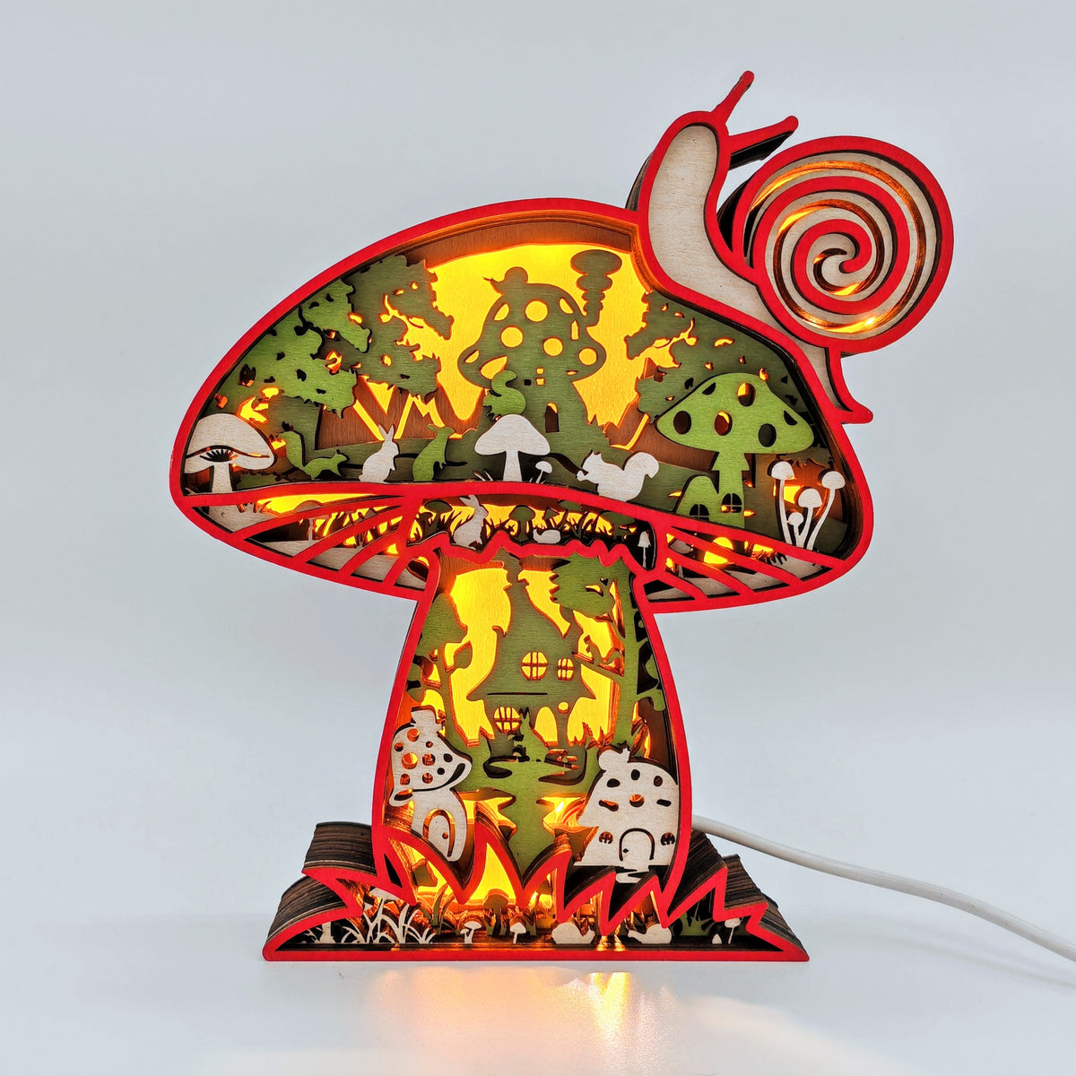 Lampe champignon en bois - USB