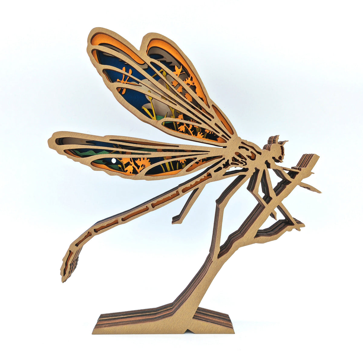 Sculpture libellule en bois