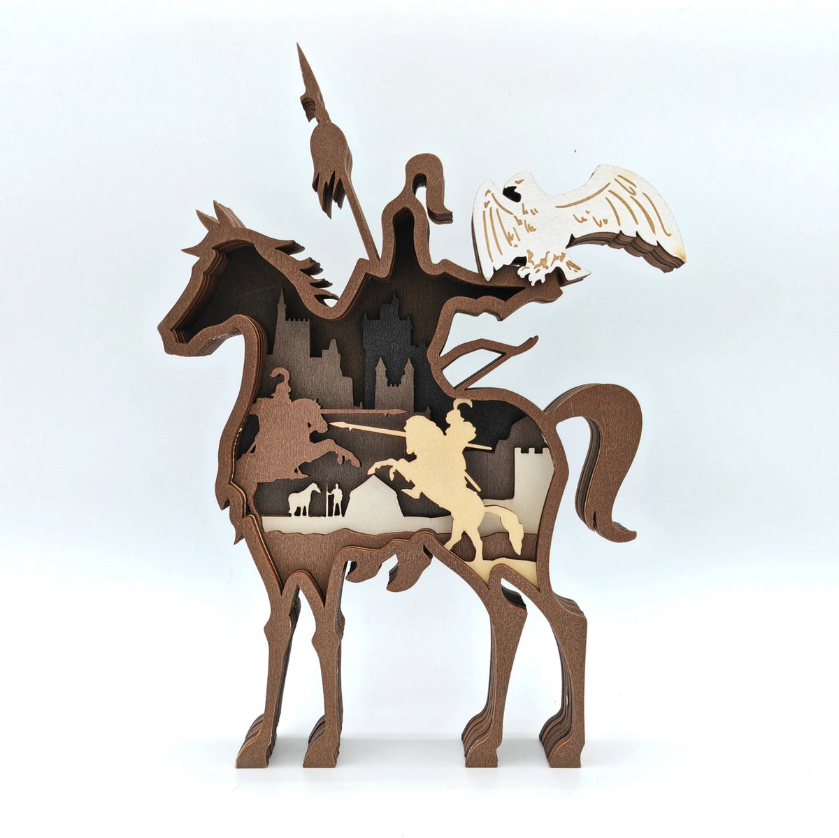Sculpture chevalier en bois