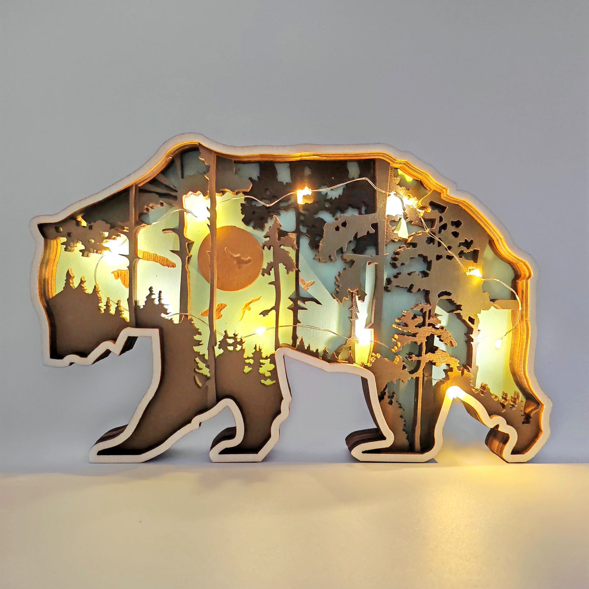 Sculpture ours des forêts en bois