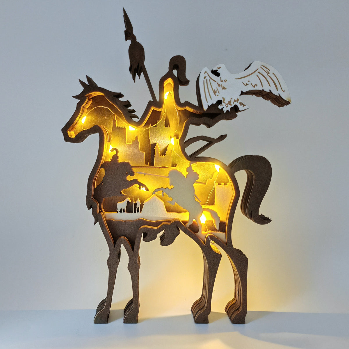 Sculpture chevalier en bois