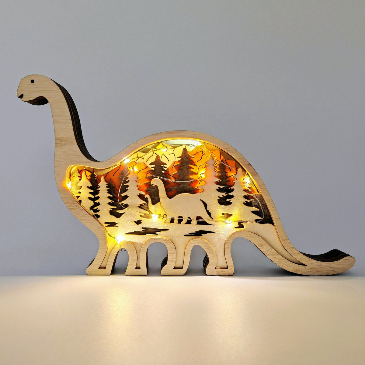 Sculpture brachiosaure en bois